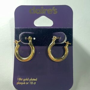 18k Gold chunky hoops Claires Luxe NWT Hypoallergenic